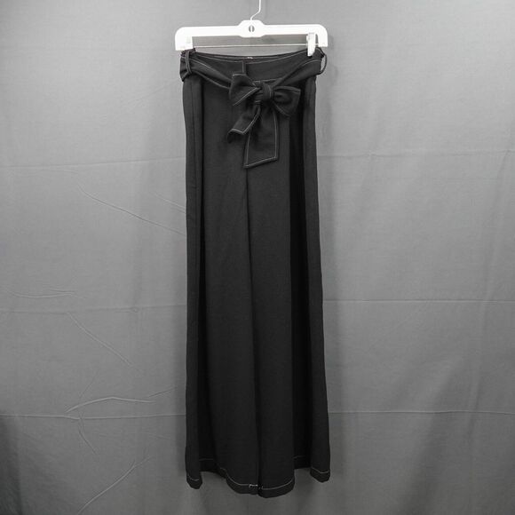 Blue Rain Womens Pants Large Black Wide Leg Flowy Y2K High Rise Quiet Luxury NEW - Picture 1 of 10